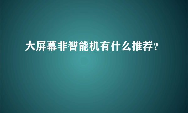 大屏幕非智能机有什么推荐？