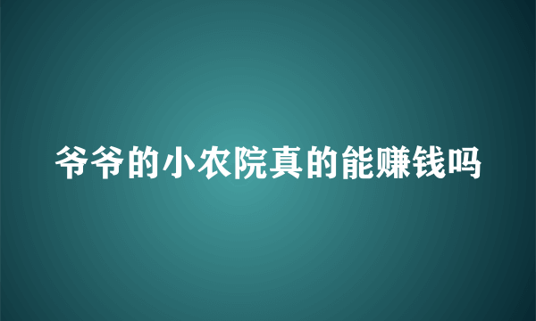 爷爷的小农院真的能赚钱吗