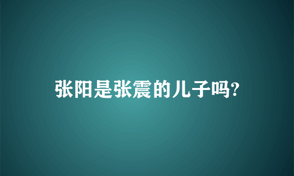 张阳是张震的儿子吗?