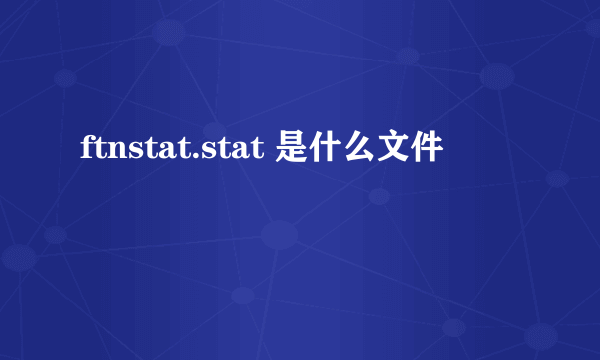 ftnstat.stat 是什么文件