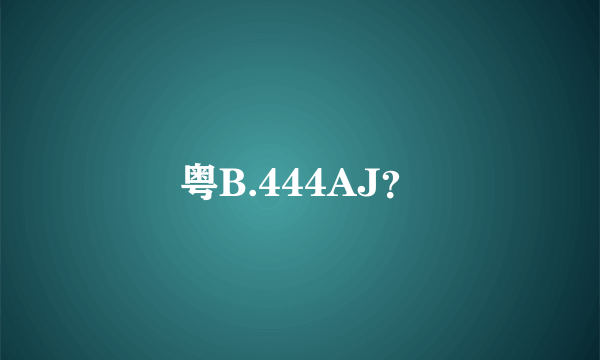 粤B.444AJ？