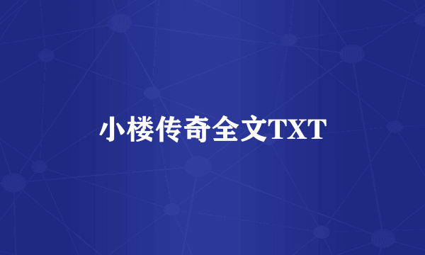 小楼传奇全文TXT