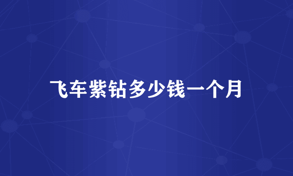 飞车紫钻多少钱一个月