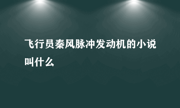 飞行员秦风脉冲发动机的小说叫什么