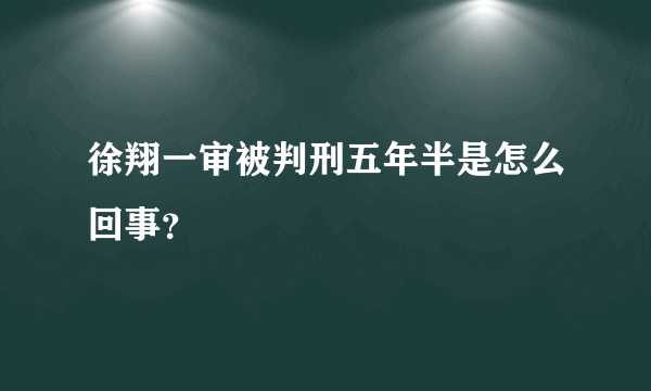 徐翔一审被判刑五年半是怎么回事？