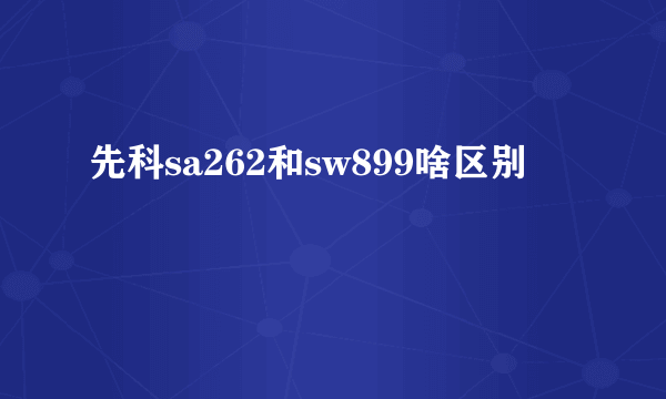 先科sa262和sw899啥区别