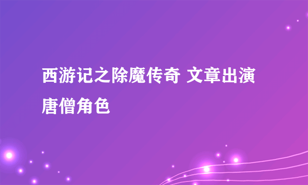 西游记之除魔传奇 文章出演唐僧角色