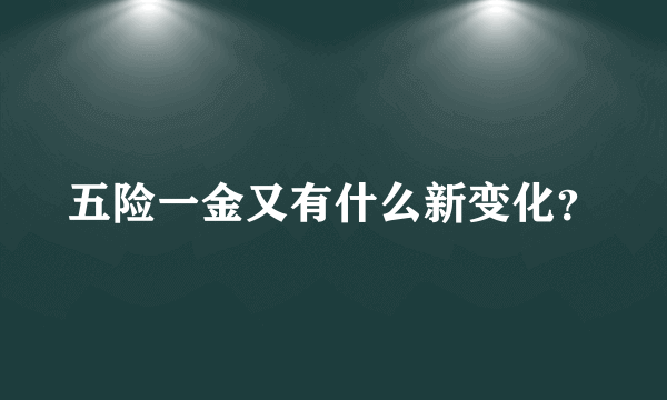 五险一金又有什么新变化？