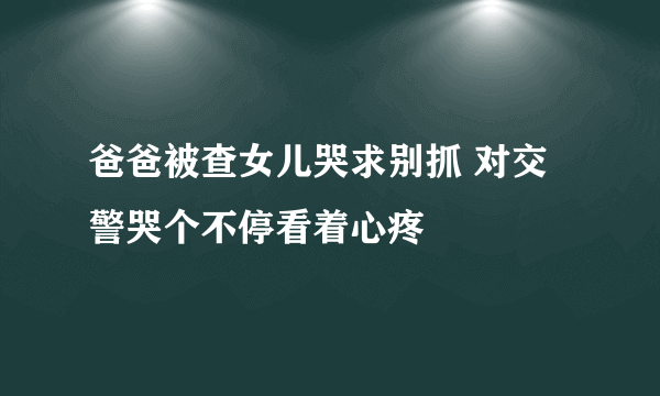 爸爸被查女儿哭求别抓 对交警哭个不停看着心疼