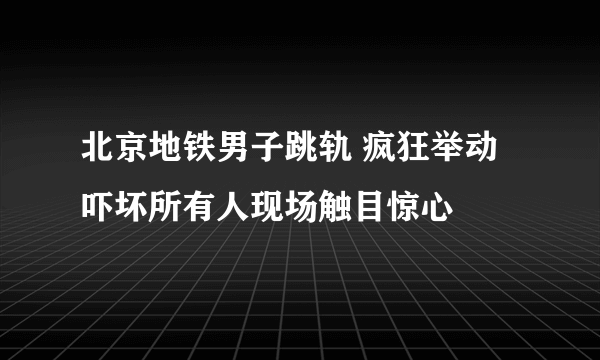 北京地铁男子跳轨 疯狂举动吓坏所有人现场触目惊心