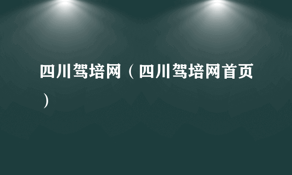 四川驾培网（四川驾培网首页）