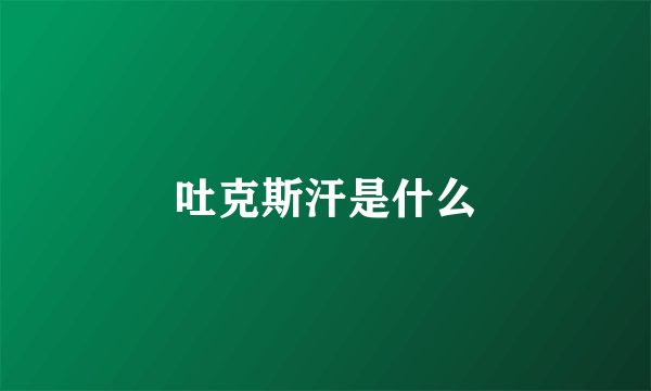 吐克斯汗是什么