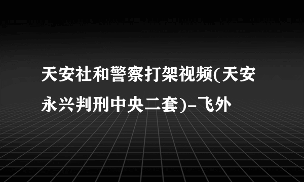 天安社和警察打架视频(天安永兴判刑中央二套)-飞外