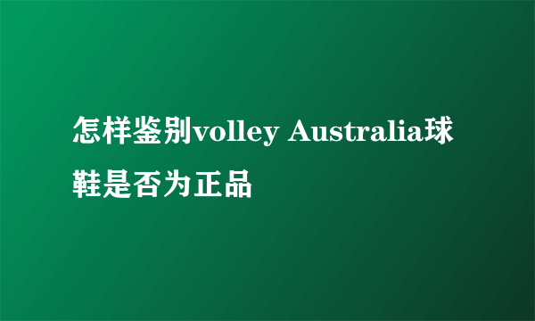 怎样鉴别volley Australia球鞋是否为正品