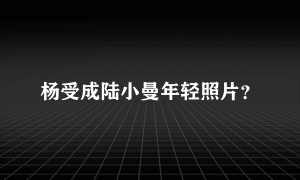 杨受成陆小曼年轻照片？