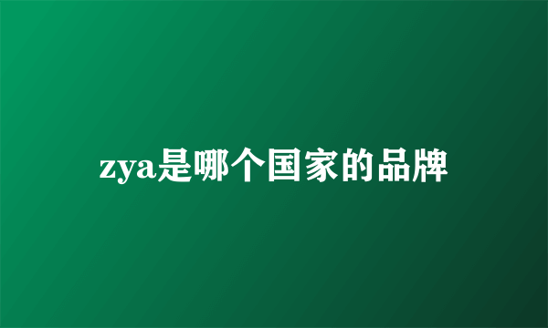 zya是哪个国家的品牌