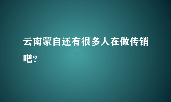 云南蒙自还有很多人在做传销吧？