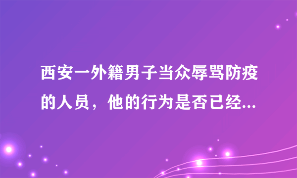 西安一外籍男子当众辱骂防疫的人员，他的行为是否已经违法了？