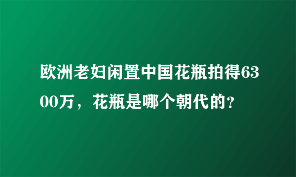 欧洲老妇闲置中国花瓶拍得6300万，花瓶是哪个朝代的？