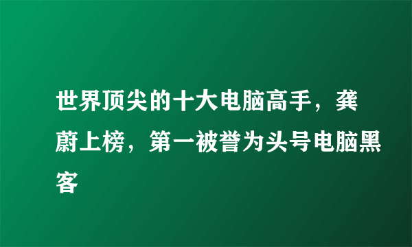 世界顶尖的十大电脑高手，龚蔚上榜，第一被誉为头号电脑黑客