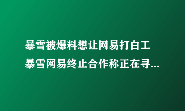 暴雪被爆料想让网易打白工 暴雪网易终止合作称正在寻找替代方案