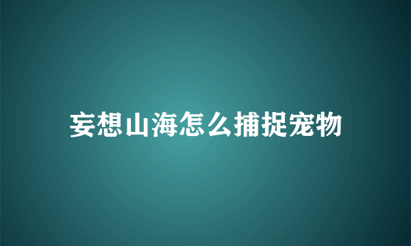 妄想山海怎么捕捉宠物