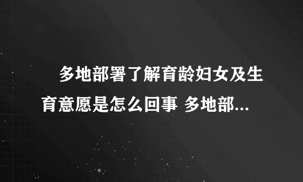 ​多地部署了解育龄妇女及生育意愿是怎么回事 多地部署了解育龄妇女及生育意愿具体情况