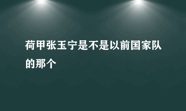 荷甲张玉宁是不是以前国家队的那个