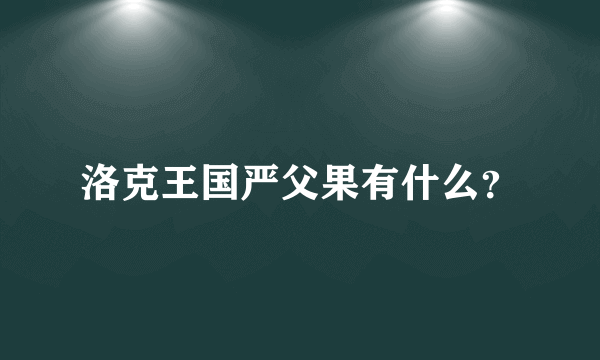 洛克王国严父果有什么？