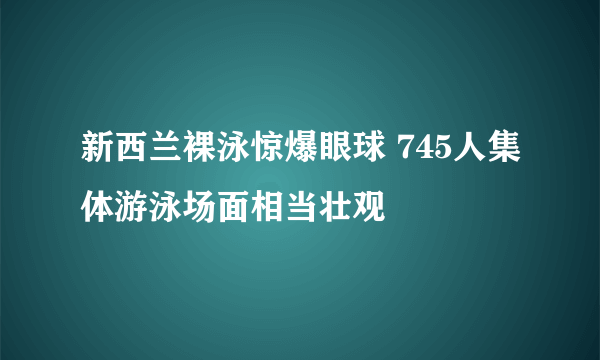 新西兰裸泳惊爆眼球 745人集体游泳场面相当壮观