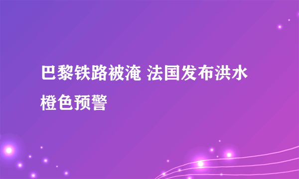 巴黎铁路被淹 法国发布洪水橙色预警