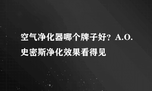 空气净化器哪个牌子好？A.O.史密斯净化效果看得见