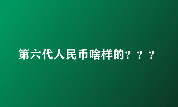 第六代人民币啥样的？？？