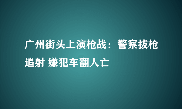 广州街头上演枪战：警察拔枪追射 嫌犯车翻人亡