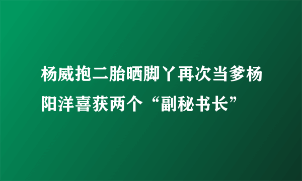 杨威抱二胎晒脚丫再次当爹杨阳洋喜获两个“副秘书长”