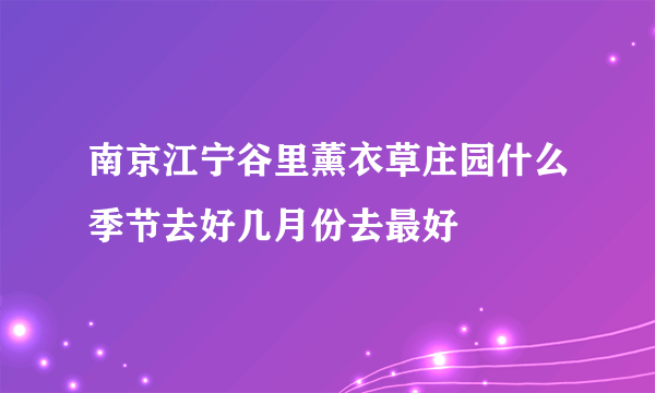 南京江宁谷里薰衣草庄园什么季节去好几月份去最好