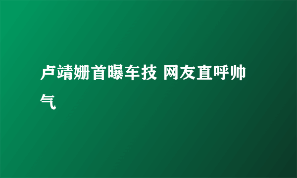 卢靖姗首曝车技 网友直呼帅气