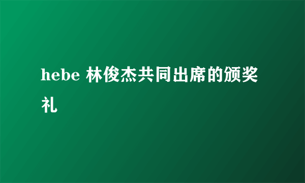 hebe 林俊杰共同出席的颁奖礼