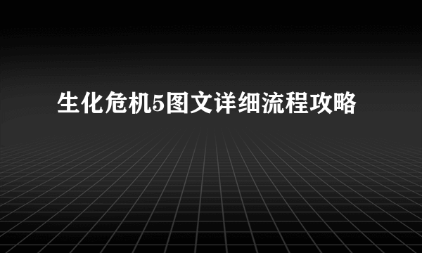 生化危机5图文详细流程攻略