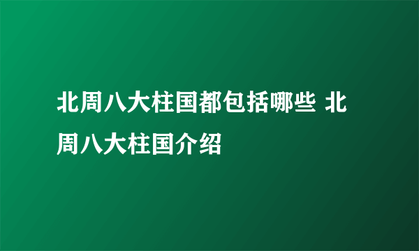 北周八大柱国都包括哪些 北周八大柱国介绍