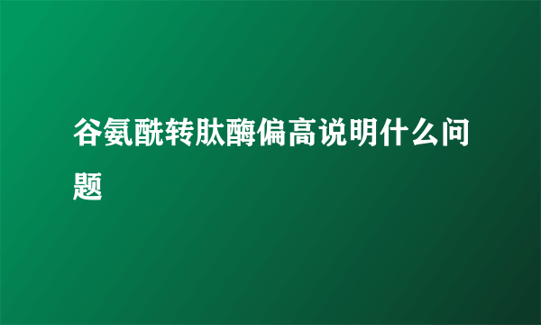 谷氨酰转肽酶偏高说明什么问题