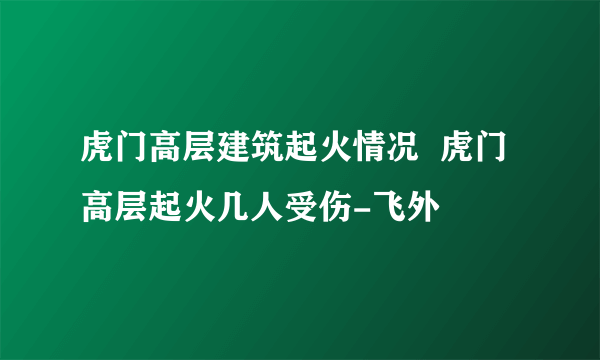 虎门高层建筑起火情况  虎门高层起火几人受伤-飞外