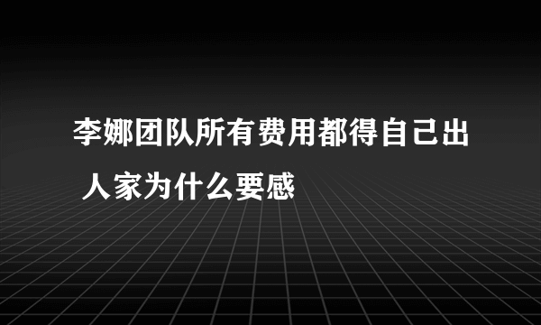 李娜团队所有费用都得自己出 人家为什么要感