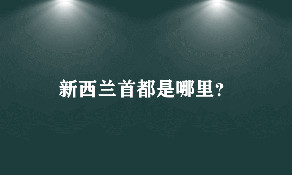 新西兰首都是哪里？