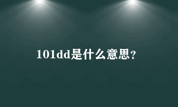 101dd是什么意思？