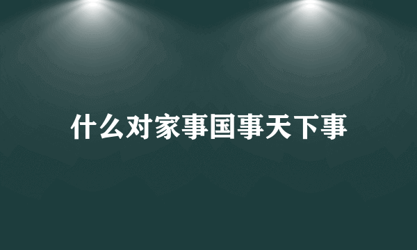 什么对家事国事天下事