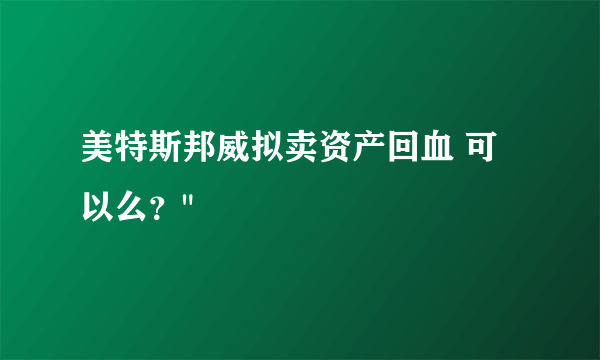 美特斯邦威拟卖资产回血 可以么？