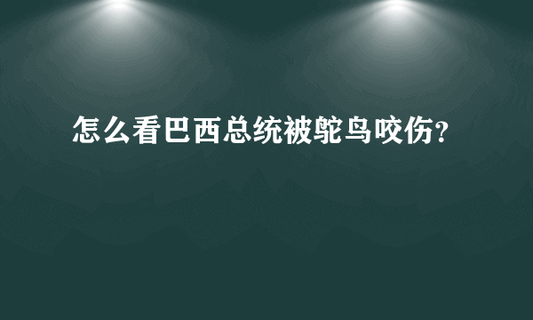 怎么看巴西总统被鸵鸟咬伤？