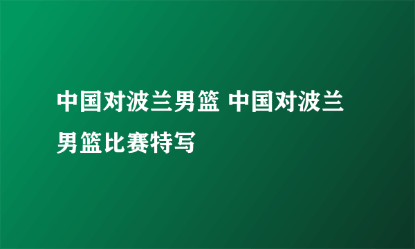 中国对波兰男篮 中国对波兰男篮比赛特写