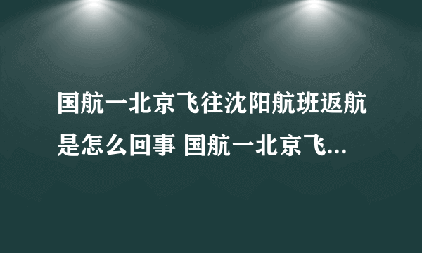 国航一北京飞往沈阳航班返航是怎么回事 国航一北京飞往沈阳航班为什么返航-飞外网